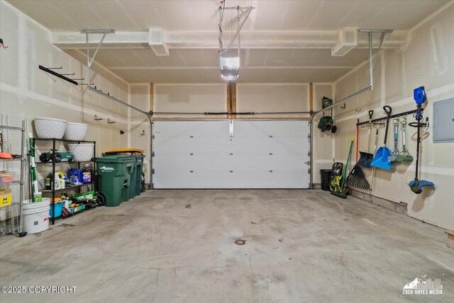 2987 Morgan Loop, Anchorage, AK 99516 - garage featuring a garage door opener and electric panel