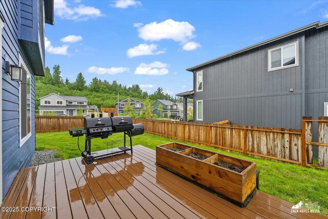 2987 Morgan Loop, Anchorage, AK 99516 - wooden deck featuring a fenced backyard and a residential view