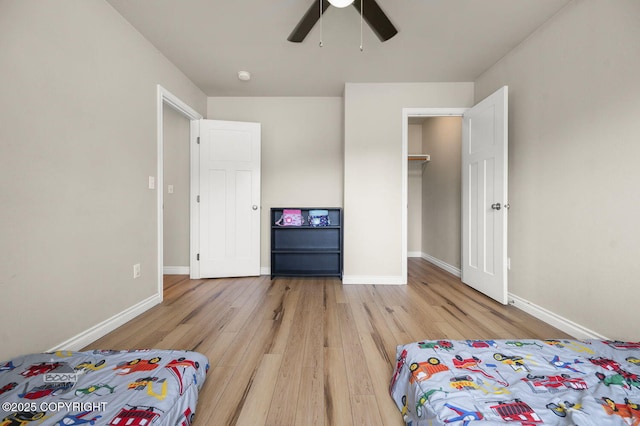 13378 Rosser Dr, Eagle River, AK 99577 - bedroom featuring light wood finished floors and ceiling fan