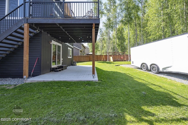 13378 Rosser Dr, Eagle River, AK 99577 - view of yard featuring a patio and a deck
