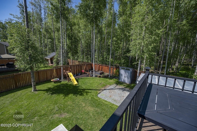 13378 Rosser Dr, Eagle River, AK 99577 - fenced backyard featuring a playground