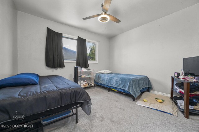 8100 E 20th Ave, Anchorage, AK 99504 - bedroom featuring carpet floors and ceiling fan