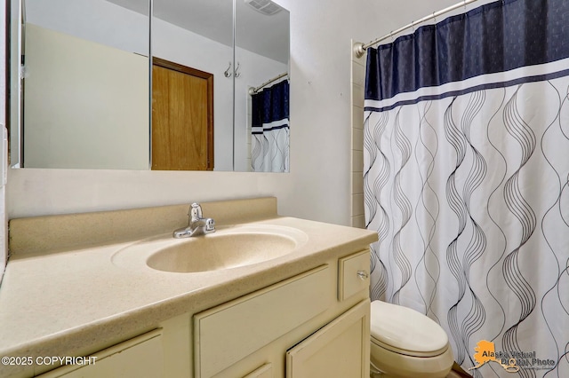 2003 Jamestown Cir, Anchorage, AK 99507 - full bath featuring vanity and a shower with curtain