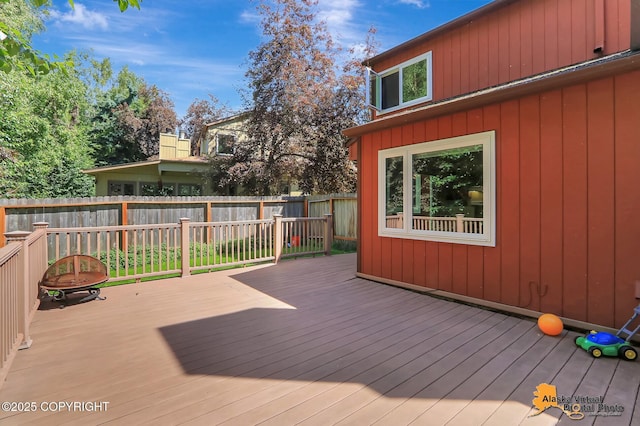2003 Jamestown Cir, Anchorage, AK 99507 - wooden terrace with a fenced backyard