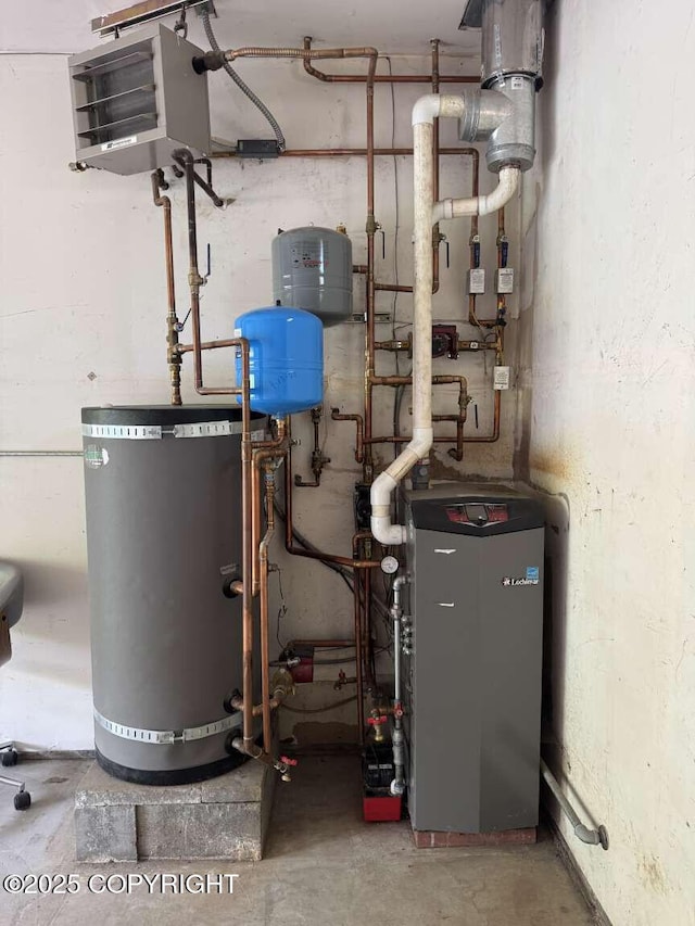 705 W Fairview Ave, Homer, AK 99603 - utility room featuring water heater and a heating unit