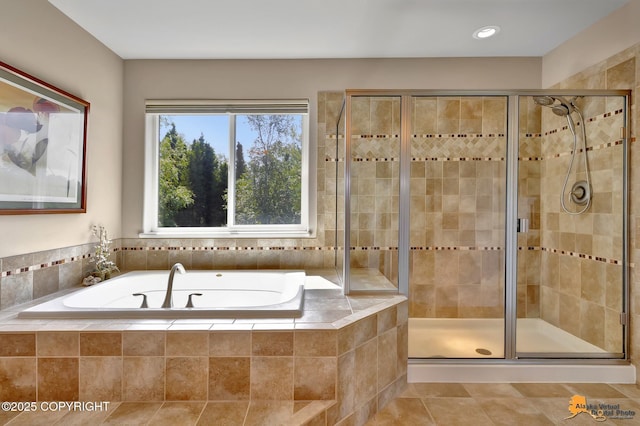 2842 Ensign Dr, Anchorage, AK 99515 - full bath with a bath, a stall shower, and tile patterned floors