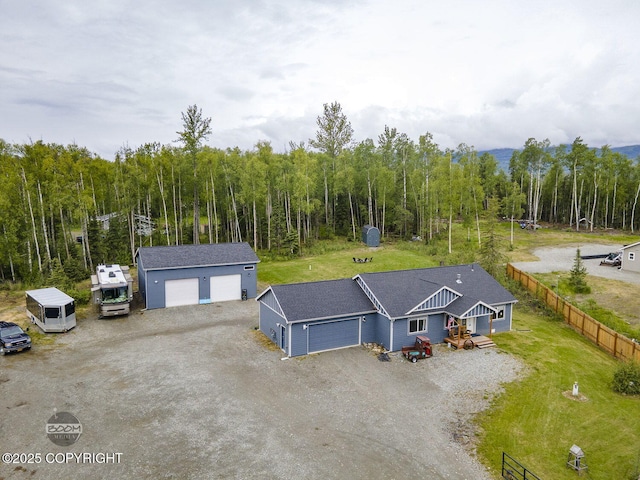 1169 W Trumpeter Swan Dr, Wasilla, AK 99623 - aerial view of property and surrounding area featuring a heavily wooded area