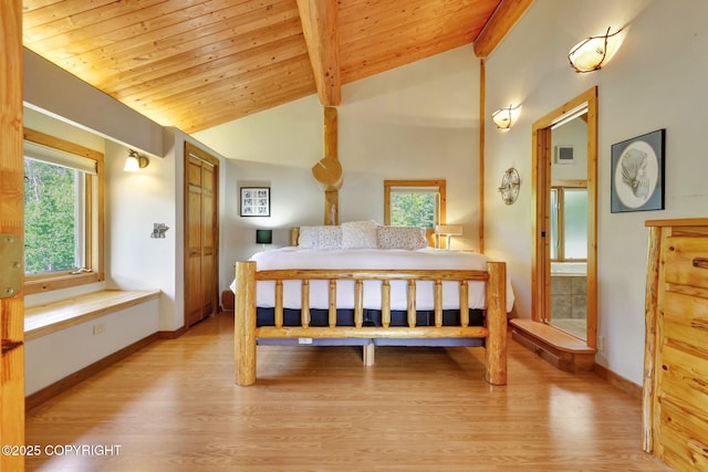 3108 Misty Mountain Rd, Eagle River, AK 99577 - bedroom with light wood-style flooring and wooden ceiling
