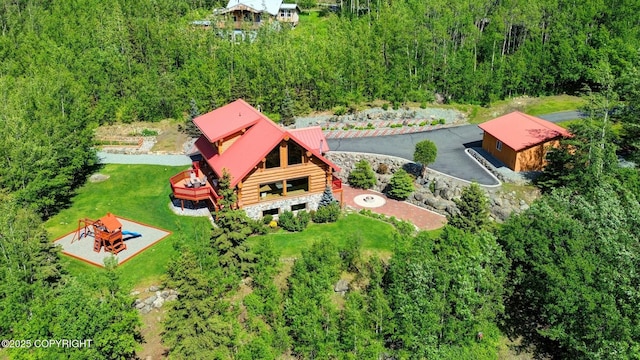 3108 Misty Mountain Rd, Eagle River, AK 99577 - view from above of property with a forest
