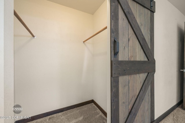 10010 Colville St, Eagle River, AK 99577 - spacious closet featuring a barn door and carpet floors