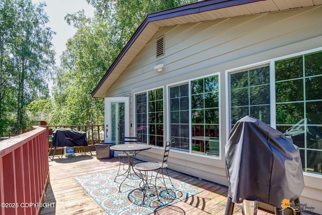2309 Success Dr, Anchorage, AK 99504 - wooden terrace with a grill