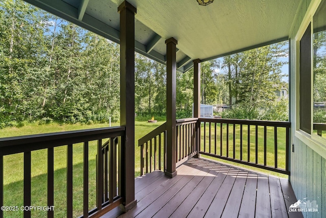 7595 E Breckenridge Dr, Wasilla, AK 99654 - deck featuring a yard