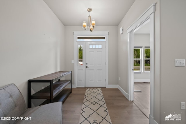 8028 E Yarn Spinner Cir, Palmer, AK 99645 - entryway with a chandelier and wood finished floors