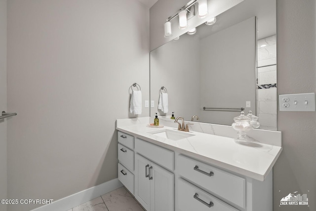 8028 E Yarn Spinner Cir, Palmer, AK 99645 - full bath with marble look tile flooring and vanity