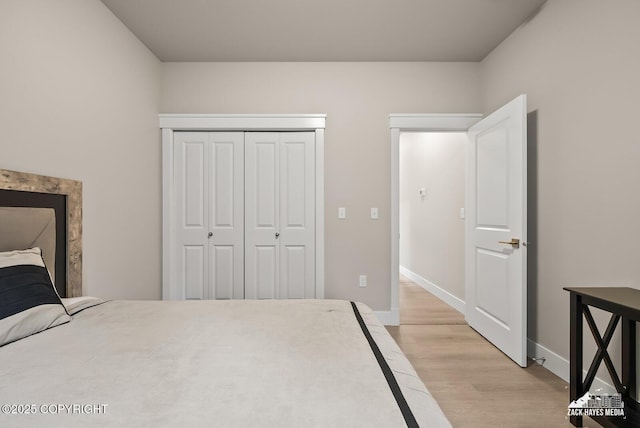 8028 E Yarn Spinner Cir, Palmer, AK 99645 - bedroom with light wood finished floors and a closet