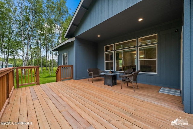 8028 E Yarn Spinner Cir, Palmer, AK 99645 - view of wooden deck