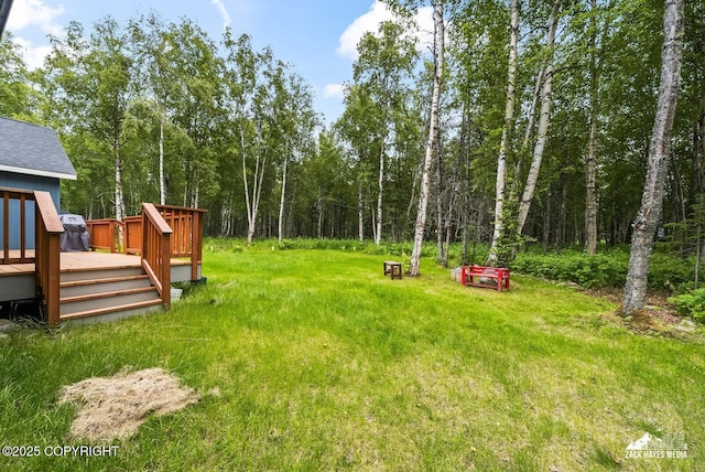 8028 E Yarn Spinner Cir, Palmer, AK 99645 - view of yard featuring a deck