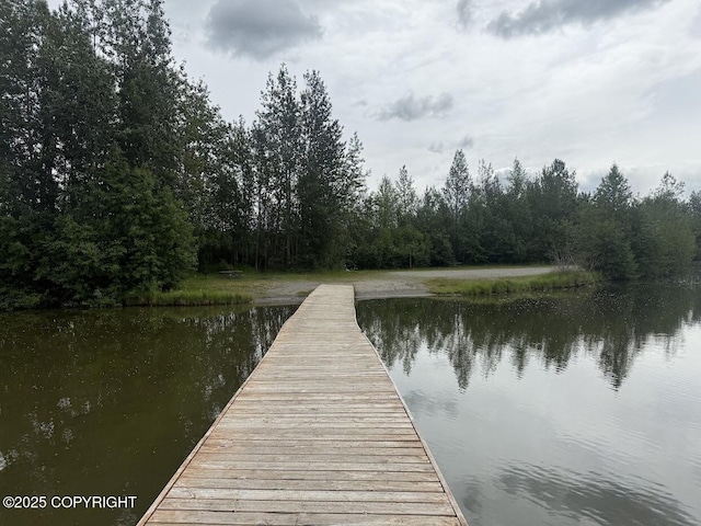 701 N Luke St, Wasilla, AK 99654 - dock featuring a water view and a forest view