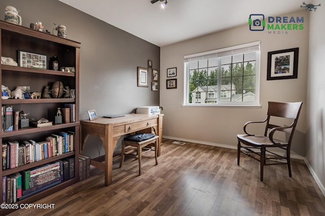 11240 E Equestrian St, Palmer, AK 99645 - home office with wood finished floors and baseboards