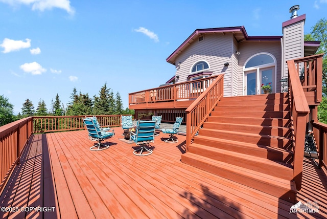 10100 Zermatt Cir, Anchorage, AK 99507 - wooden deck featuring stairs