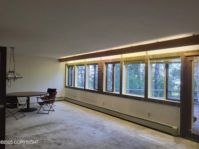 9921 Nearpoint Dr, Anchorage, AK 99507 - carpeted home office featuring a baseboard radiator and plenty of natural light