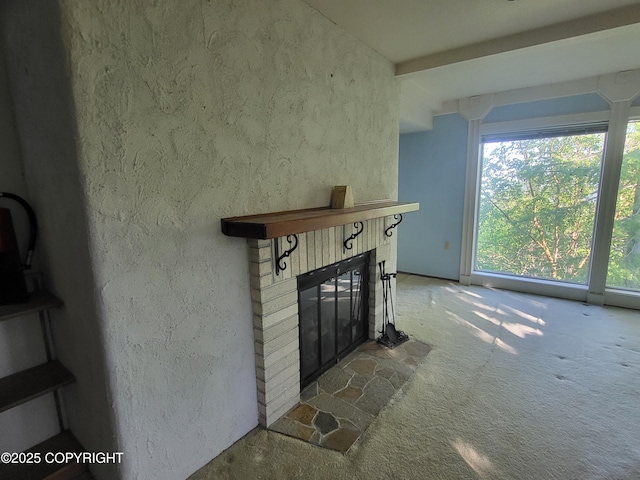 9921 Nearpoint Dr, Anchorage, AK 99507 - living room with carpet and a fireplace