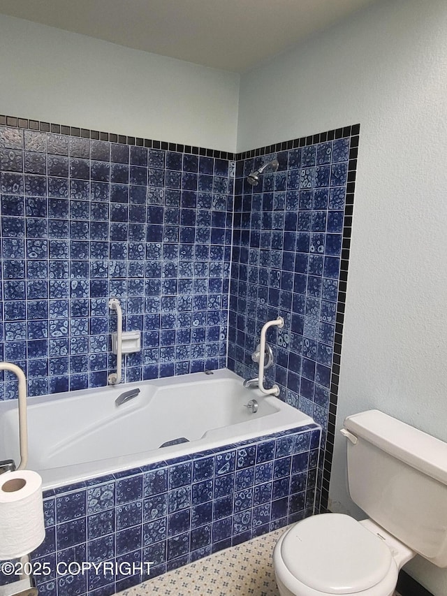 9921 Nearpoint Dr, Anchorage, AK 99507 - bathroom with toilet and tiled shower / bath