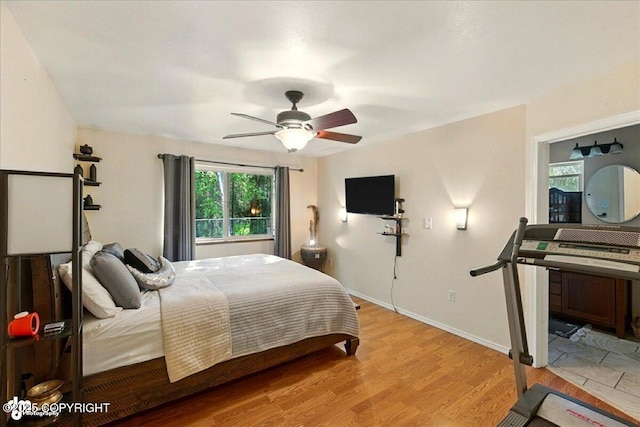 1708 Wesbet Ct, Kenai, AK 99611 - bedroom featuring light wood-style flooring and ceiling fan