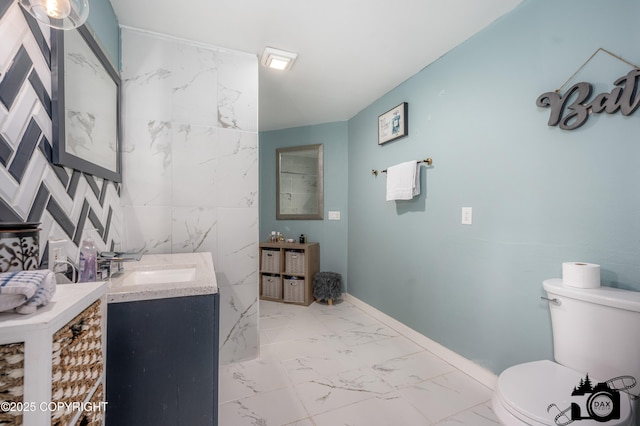 3501 N Calder Rd, Wasilla, AK 99654 - bathroom with vanity and marble finish floors