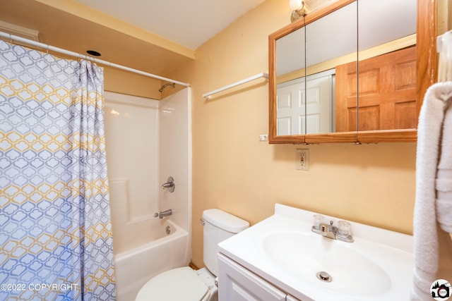 12230 Nautical Ave, Seward, AK 99664 - bathroom with vanity and shower / bath combo with shower curtain