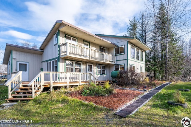 12230 Nautical Ave, Seward, AK 99664 - rear view of house featuring a balcony