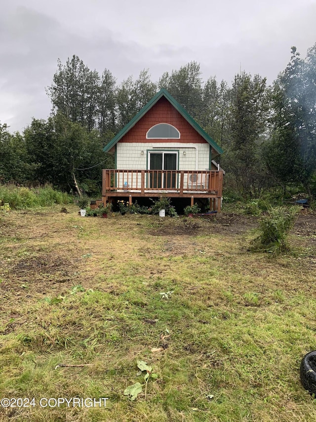 12230 Nautical Ave, Seward, AK 99664 - rear view of house with a wooden deck
