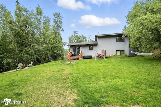 3800 E Birch View Dr, Wasilla, AK 99654 - rear view of property with a lawn