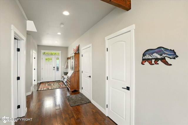 10380 Honey Bear Ln, Anchorage, AK 99516 - entrance foyer featuring dark wood-style floors and recessed lighting