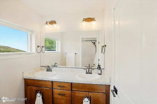 10380 Honey Bear Ln, Anchorage, AK 99516 - full bath featuring double vanity and a shower