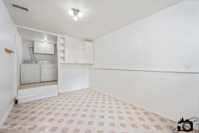 1160 E Susitna Dr, Wasilla, AK 99654 - laundry room with cabinet space, washing machine and dryer, and light floors