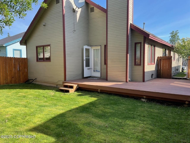 4310 Ambler Cir, Anchorage, AK 99504 - rear view of property with a chimney and a wooden deck