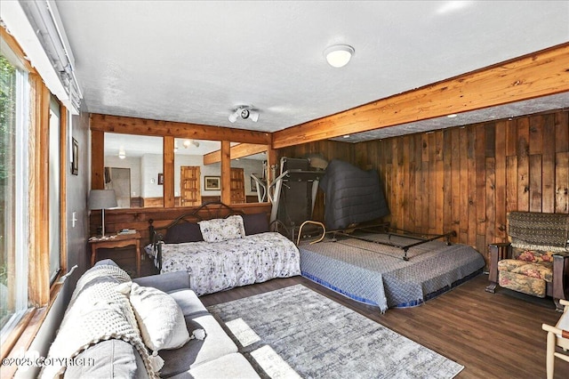 19360 Chugach Park Dr, Chugiak, AK 99567 - bedroom featuring wood walls and wood finished floors