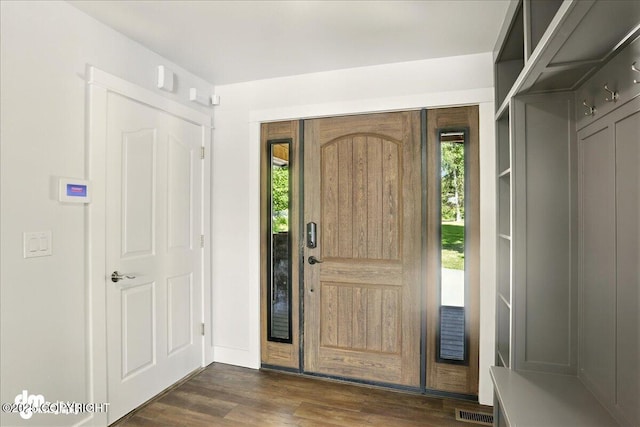 5100 W Lakeside Dr, Wasilla, AK 99654 - foyer with dark wood-style floors