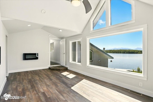 5100 W Lakeside Dr, Wasilla, AK 99654 - unfurnished sunroom with lofted ceiling and a water view