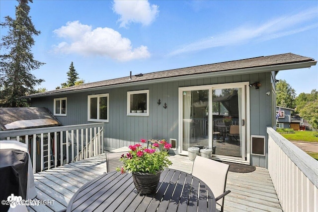 13481 Baywind Dr, Anchorage, AK 99516 - wooden terrace featuring a grill