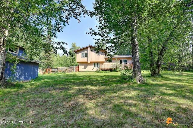 3150 E Escondido Ave, Wasilla, AK 99654 - view of yard featuring a deck