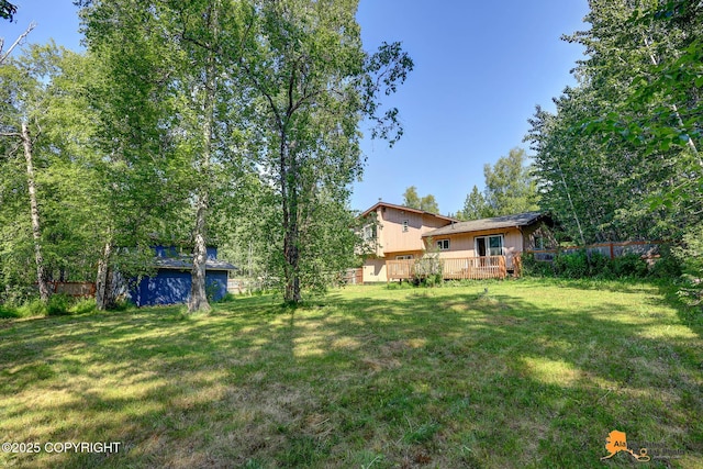 3150 E Escondido Ave, Wasilla, AK 99654 - view of yard featuring a wooden deck