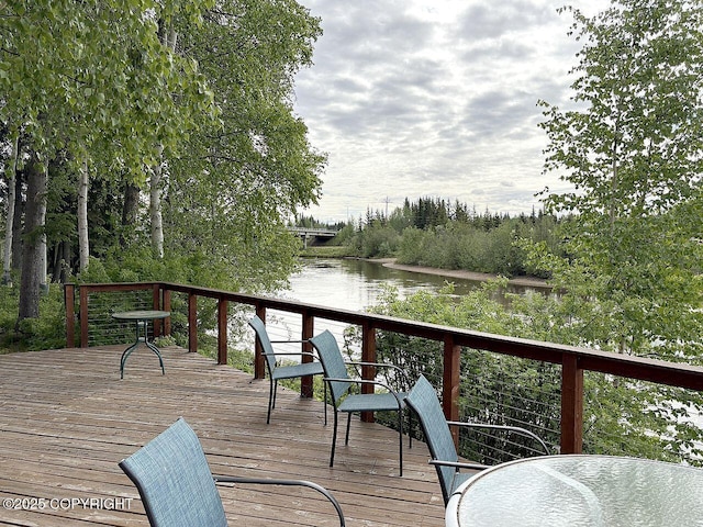 4376 Dartmouth Dr # 9, Fairbanks, AK 99709 - wooden deck with a water view