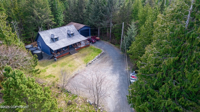413 N Higgins Ct, Ketchikan, AK 99901 - aerial view of property and surrounding area with a heavily wooded area