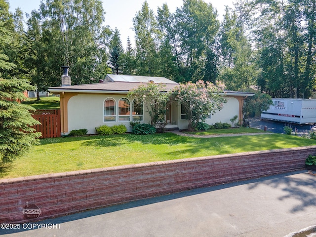 14121 Sunview Dr, Anchorage, AK 99515 - ranch-style home with stucco siding and a chimney