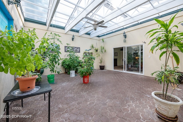 14121 Sunview Dr, Anchorage, AK 99515 - view of patio / terrace featuring a pergola and a ceiling fan