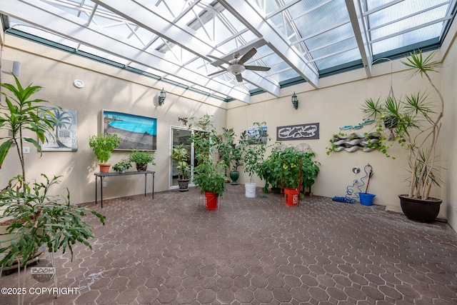 14121 Sunview Dr, Anchorage, AK 99515 - view of patio with ceiling fan and a pergola