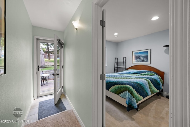 14121 Sunview Dr, Anchorage, AK 99515 - carpeted bedroom with access to outside and recessed lighting