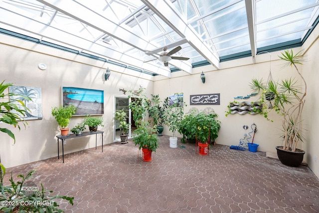 14121 Sunview Dr, Anchorage, AK 99515 - view of patio / terrace featuring ceiling fan and a pergola